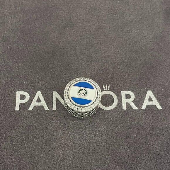 Pandora El Salvador Flag Exclusive Heart Charm Bead - Picture 1 of 4